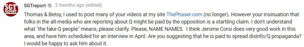 SGT report comment