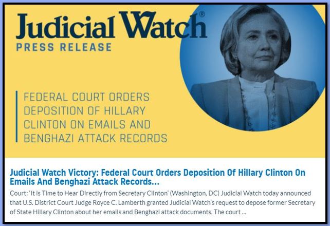 judicial watch hillary clinton