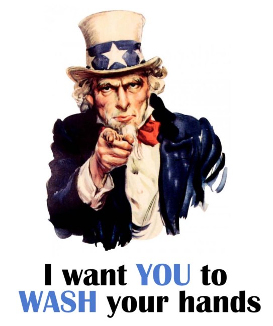 uncle sam wash hands