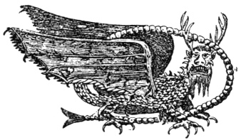 FIG. 3.WM. DENNIS'S DRAWING OF THE FLYING DRAGON DEPICTED ON THE ROCKS AT PIASA, ILLINOIS.