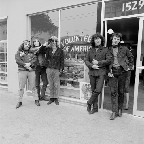 'A Dead Street Scene,' Pigpen McKernan, Bob Weir, Phil Lesh, Jerry Garcia, and Bill Kreutzmann. B&WDeadStreetcene_lg