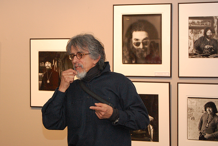 Greene speaks at the opening reception for the exhibition. <p>Herb Greene speaking. Photo by Ken Best.</p>