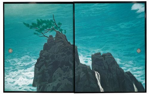 Higashiyama Kaii, Toshodaiji Miei-do Murals: The Sound of Waves ... Higashiyama Kaii, Toshodaiji Miei-do Murals: The Sound of Waves ...